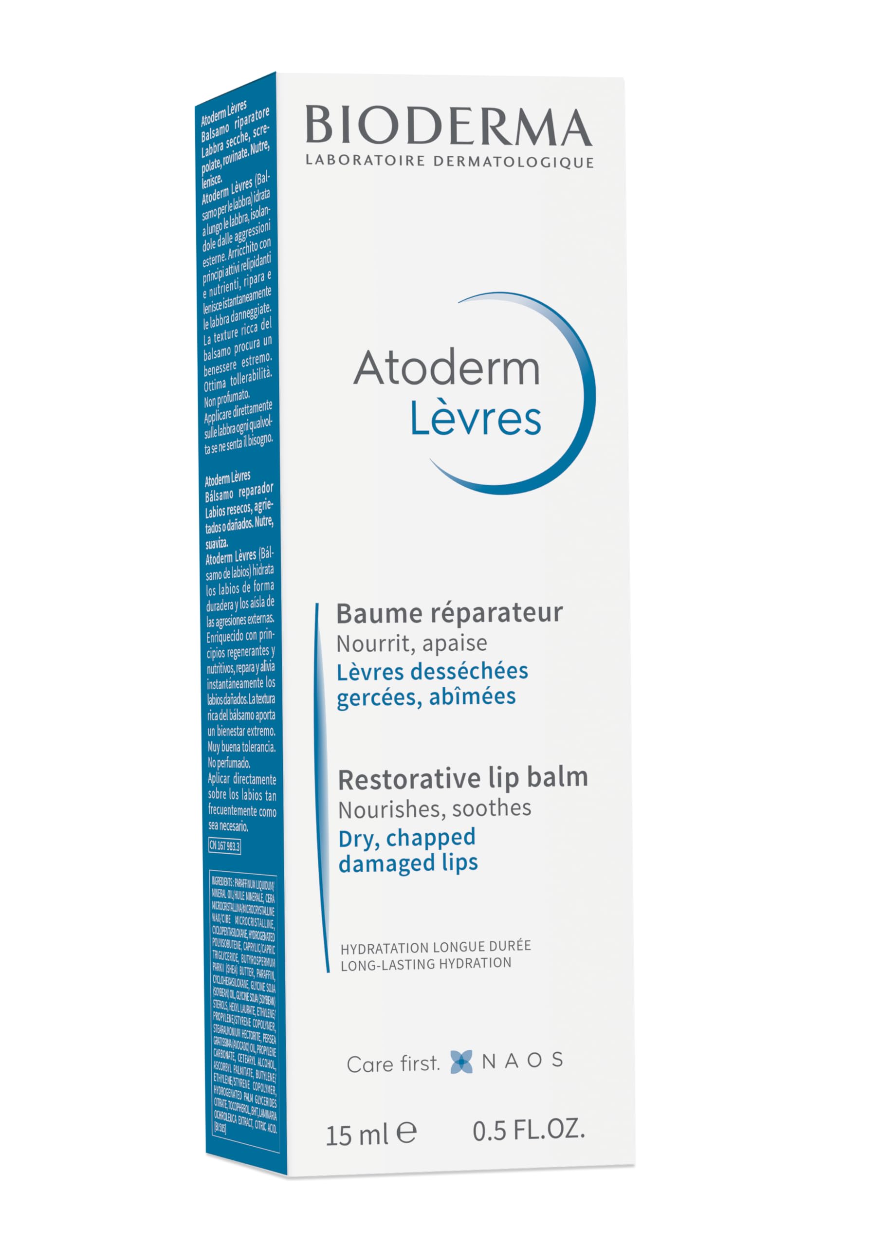 Bioderma Atoderm Lip Balm - Moisturizing and Nourishing Lip Balm for Dry, Chapped Lips