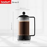 Bodum Brazil 350ml French Press Coffee Maker with Glass Carafe view 3