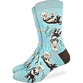 Good Luck Sock Men's Sea Otter Socks, Adult, Shoe Size 7-12