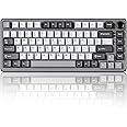 YUNZII B75 PRO Wireless Mechanical Keyboard,75% Layout with Knob,Hot Swap Gasket Custom Structure,Creamy Pre-lubed Switches,RGB Backlit,BT/Type-C/2.4G for Win/Mac(Cocoa Cream V2 Switch,Dark Grey)