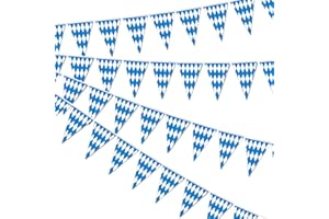 ZYP 118 Feet Oktoberfests Bavarian Check Flag, Large Oktoberfests Bavarian Pennant Banner for German Oktoberfests Themed Party Favors Decoration