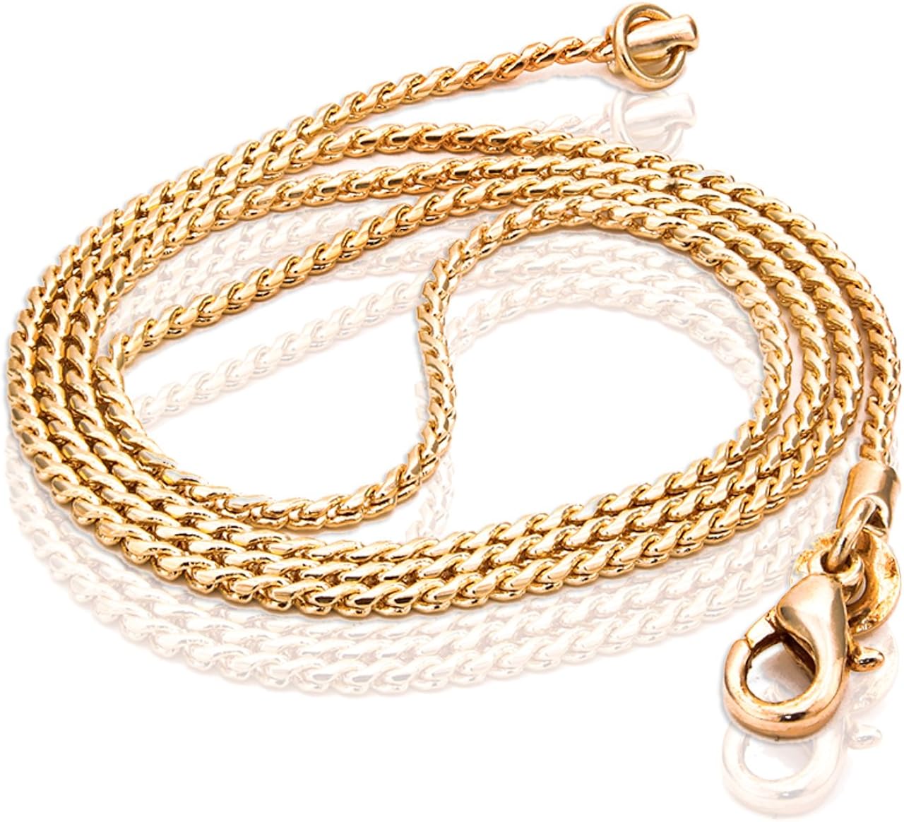 18k Gold Plated Twisted Rope Chain Necklace (18 inches1