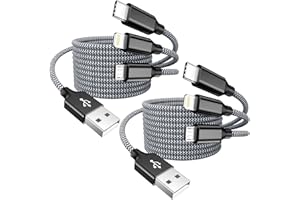 KHNJDQ Multi Charging Cable 4ft 2Pack 3 in 1 Multi iPhone Charger Cable Nylon Braided Apple MFi Certified Universal USB Fast Charging Cord with Type-C/USB C Micro Lightning for Phone iPad iPhone Tablet
