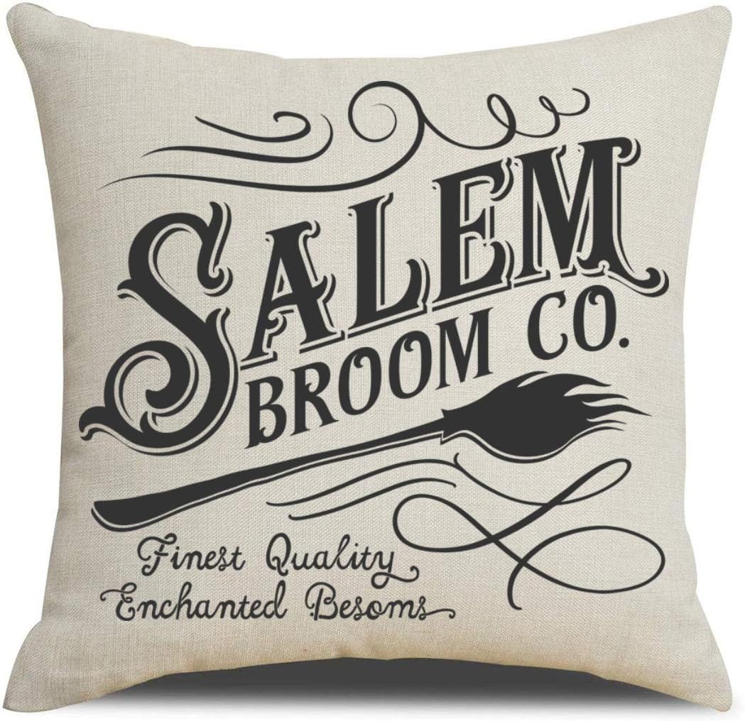 PSDWETS Fall Decor Throw Pillow Covers Set of 4 with Halloween Decorations Quotes Cotton Linen Home Pillow Covers 18 x 18 Inches for Rustic Modern Farmhouse: Home & Kitchen
