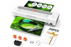 OIDOZAC Laminator Machine 13 Inch Lamination Machine with Auto Paper Feed, Never Jam A3 Thermal Lamination, 20 Laminating Sheets 10-in-1 Laminator with Cutter, Trimmer & Corner Rounder for Office School Home