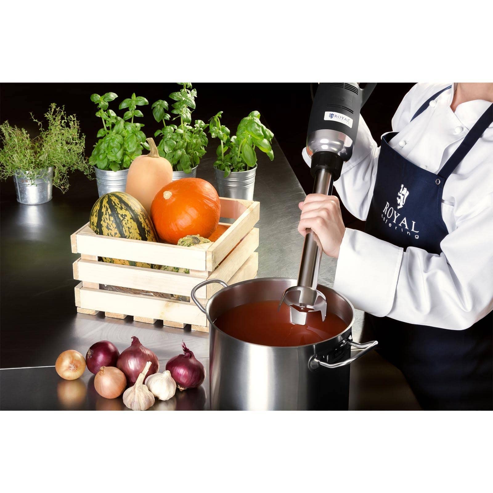 Royal Catering RCSM-500-400 Stabmixer Pürierstab Zauberstab (ergonomischer Griff, 500 W, 18.000 U/min, Spritzschutz, Mixstab 400 mm, Edelstahl) Schwarz 7
