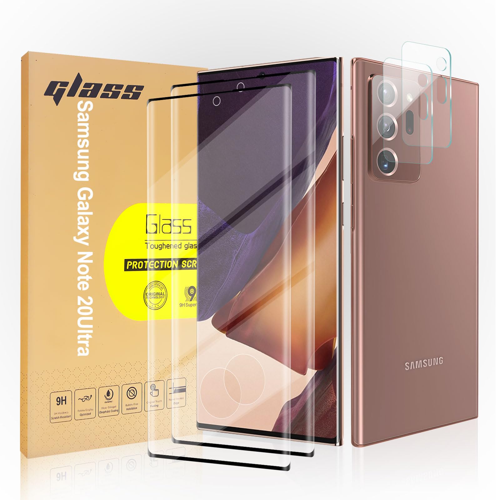 Photo 1 of QoeCycth 2 Pack Tempered Glass Screen Protector Applicable for Samsung Galaxy Note 20 Ultra 6.9 inch 2 Pack HD Camera Lens Protector, HD Clear Scratch Resistant Suitable