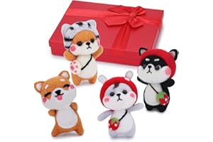 UOOU Needle Felting Kit for Beginners, Needle Felting Starter Kit with 6 Pcs Colorful Needle Felting Needles and Instructions, Wool Felting Supplies for Festival and Crafts