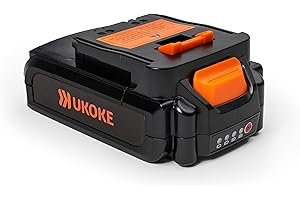 Ukoke 20V Battery Lithium Ion 2.5AH for Cordless Powered Tiller Cultivator, ST1902