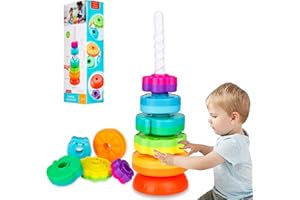 BYFWH Spinning Stacking Toys for Babies 12+ Month Ring Stacker Stacking for Toddlers 1-3 Montessori Toys,Educational Learning Sensory Toy for Kids Easter Christmas Birthday Present for Baby