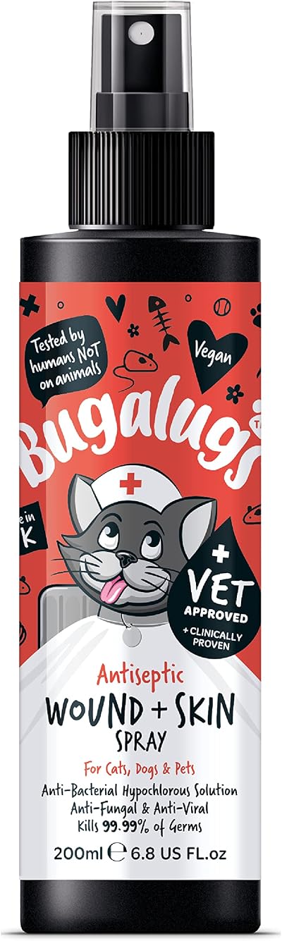 BUGALUGS Cat Wound & Skin Antiseptic spray 200ml - Hypochlorous Acid
