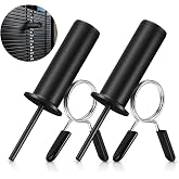 Lasnten 2 Pcs Weight Stack Pin Extender, Gym Pin, Black | Weight Stack Pin with Spring Clip Collar for 2 Inch Weight Plate Cable Strength Exercise Machine Gym Home Fitness Training