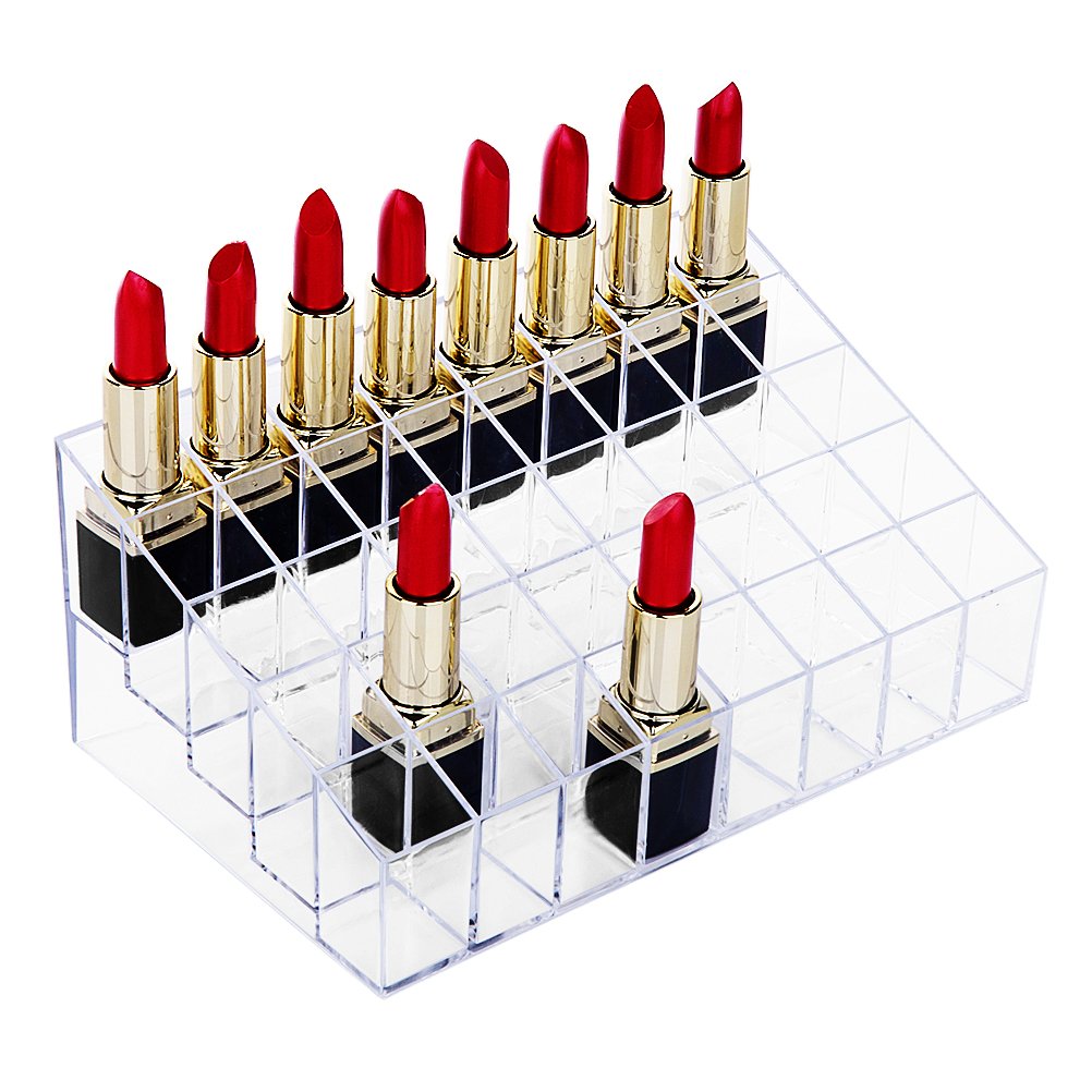 Photo 1 of HBlife Lipstick Holder - 40 Space Clear Acrylic Lipstick Organizer Display Stand for Cosmetics, Makeup, Brushes, Bottles and More