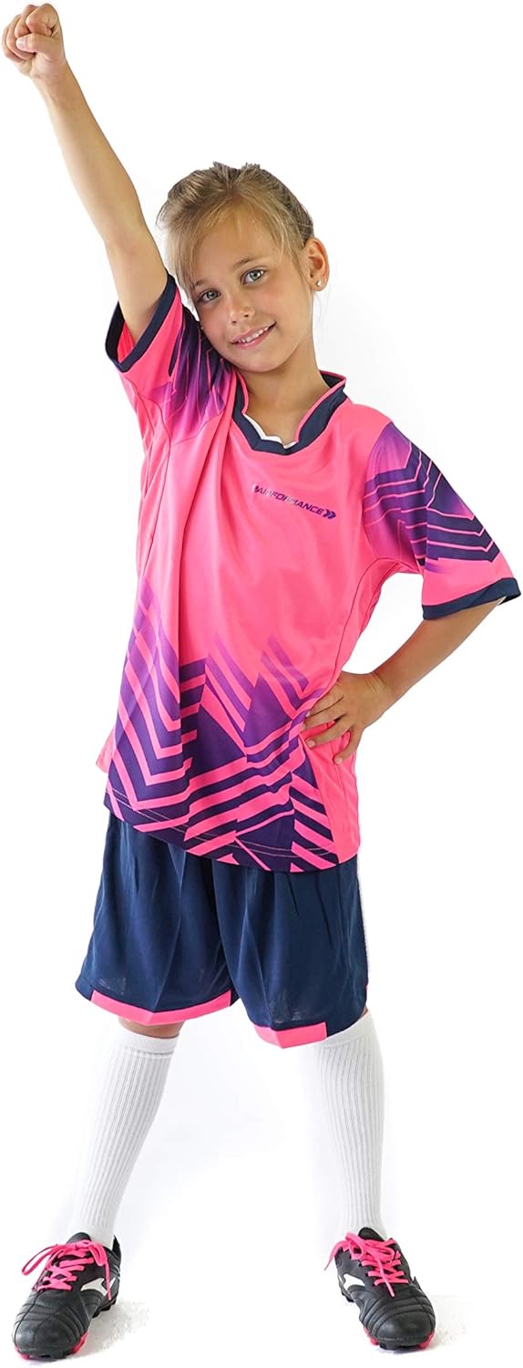 PAIRFORMANCE Boys' Soccer Jerseys Sports Team Training Uniform Age 6-12 Boys-Girls Youth Shirts and Shorts Set Indoor Soccer.: Clothing