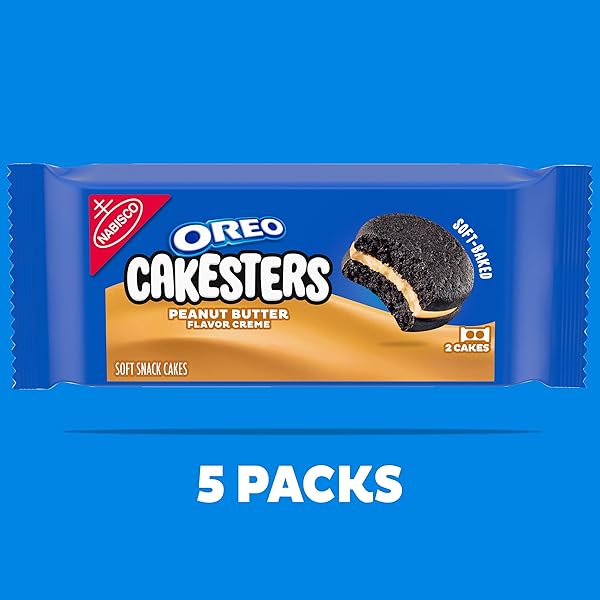 OREO PEANUT BUTTER CREME CAKESTERS SOFT SNACK CAKES, 5 – 2.02 OZ SNACK PACKS