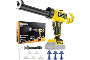 Upgraded Cordless Caulking Gun Compatible with DeWALT 20V Battery, 10oz/300ml Electric Caulk Gun with Infinite Rotation Speed