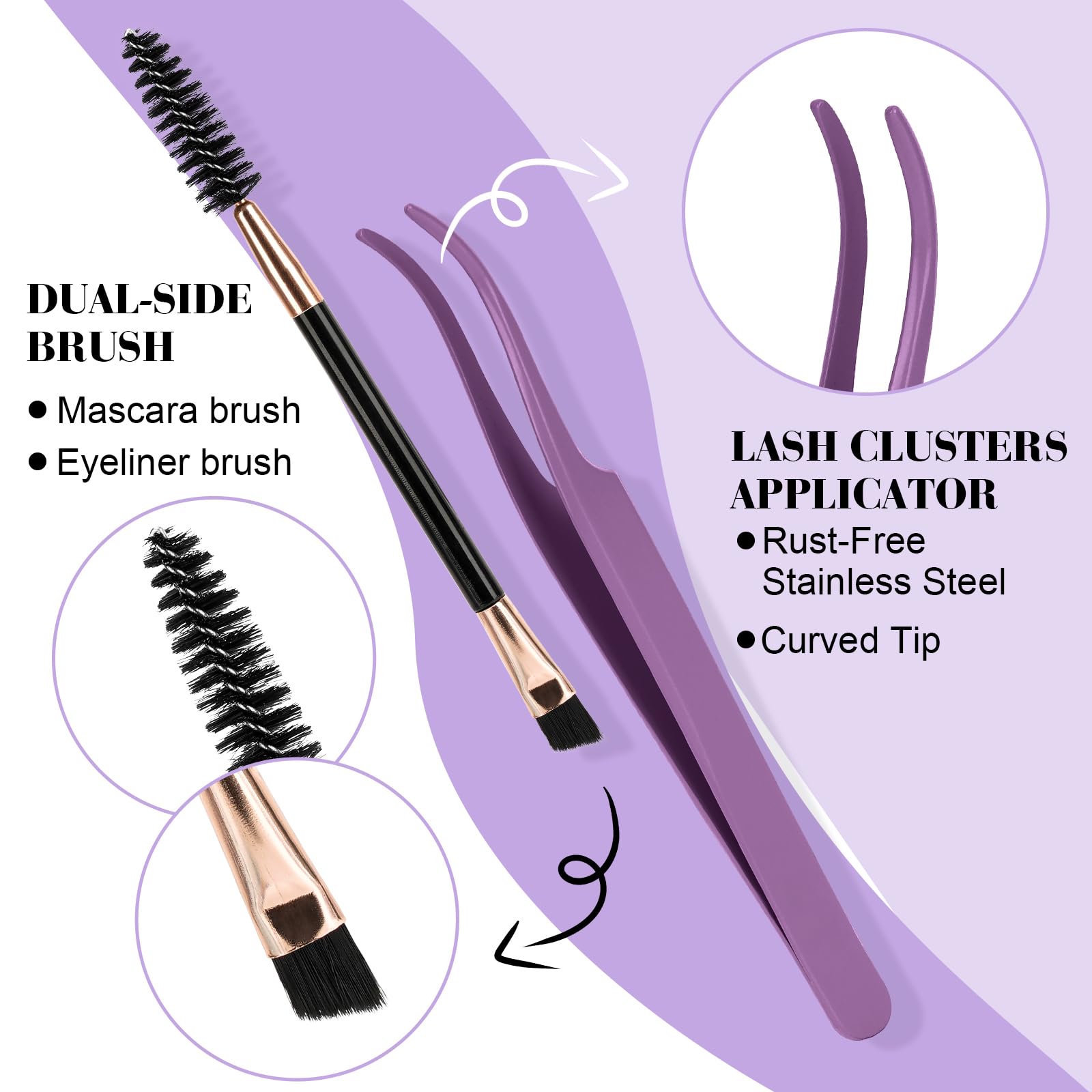 B&Qaugen B&Q Lash Clusters Kit 280PCS Eyelash Clusters Kit,30D 40D D 9-16MIX Individual Lash Comfortable Eyelash Extension Set, Classic Look with Bond and Seal Waterproof, Remover DIY at Home(Set,30D+40D)
