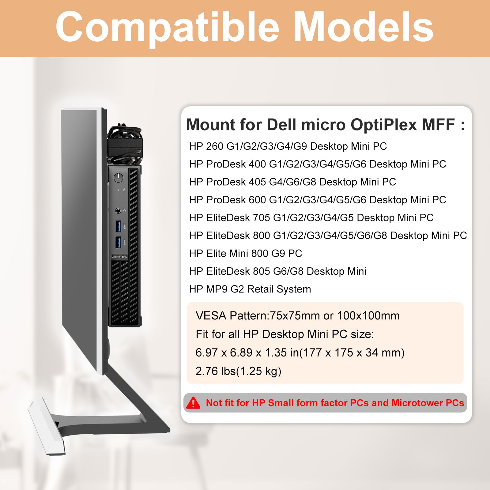 Mua Mount for HP Mini PC Wall VESA and Under Desk Mount for HP ...
