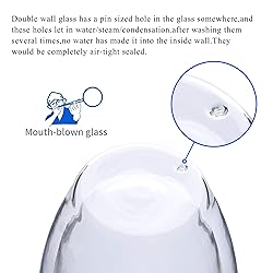 12 Oz Double Walled Glass Coffee Mugs with