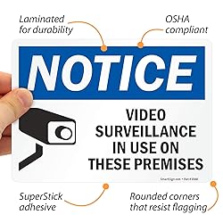 SmartSign (Pack of 4) 5 x7 inch “Notice - Video