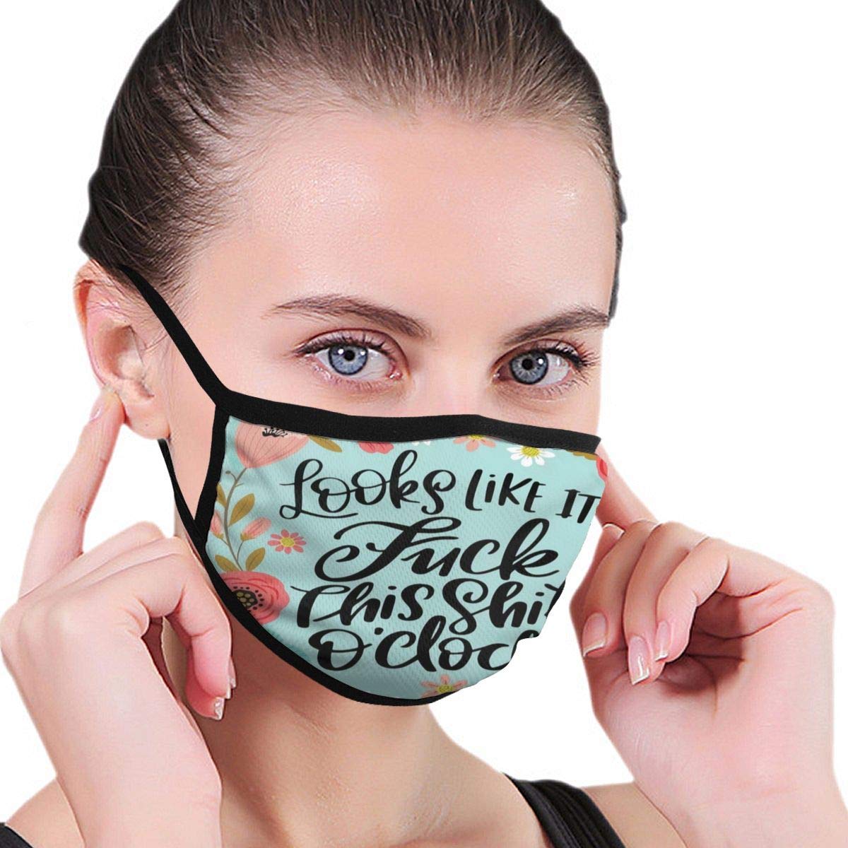 SEANHUGHES Mouth Mask, Blend Ear Loop Face Mask, Anti Dust Ski Cycling Safety Cute Mask Various Use with Adjustable for Mens Womens,It Looks Like It's Fuck This Shit O'Clock
