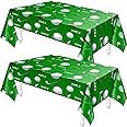 Golf Tablecloth Golf Party Decorations Golf Themed Party Supplies Rectangle Plastic Disposable Golf Table Cover Golf Decorations for Birthday Party Picnic Sport Events, 86 x 51 Inch (2 Piece)