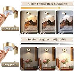 KELUOLY 4-Pack Picture Light Battery Operated