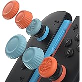 JSAUX Thumb Grips for Nintendo Switch 2 (Upgraded Anti-Slip), Thumb Grip Caps, Ergonomic Design, Enhanced Gaming Grip, Comfortable & Durable, Joycon Stick Cover - Blue and Orange, 3Pairs(6pcs)