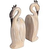 Creative Co-Op Resin Heron Bookends, Cream, Set of 2