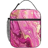 VANZEV Insulated Lunch Box for Women Men, Art Pink Marble Theme Lunch Box Reusable Portable Lunch Bag Cooler Tote Waterproof Lunch Container for Office Picnic Work Travel