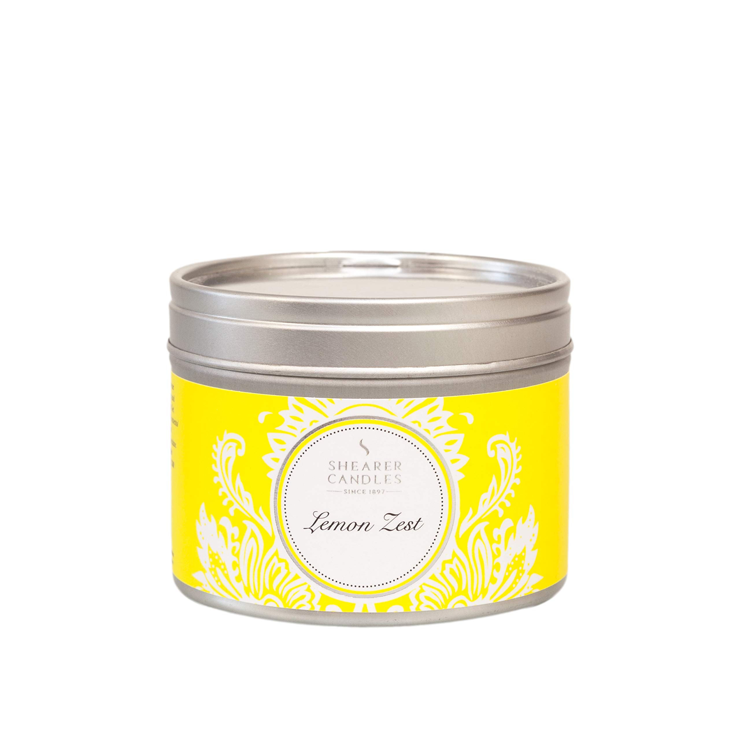Shearer Candles Lemon Zest Scented Silver Tin Candle