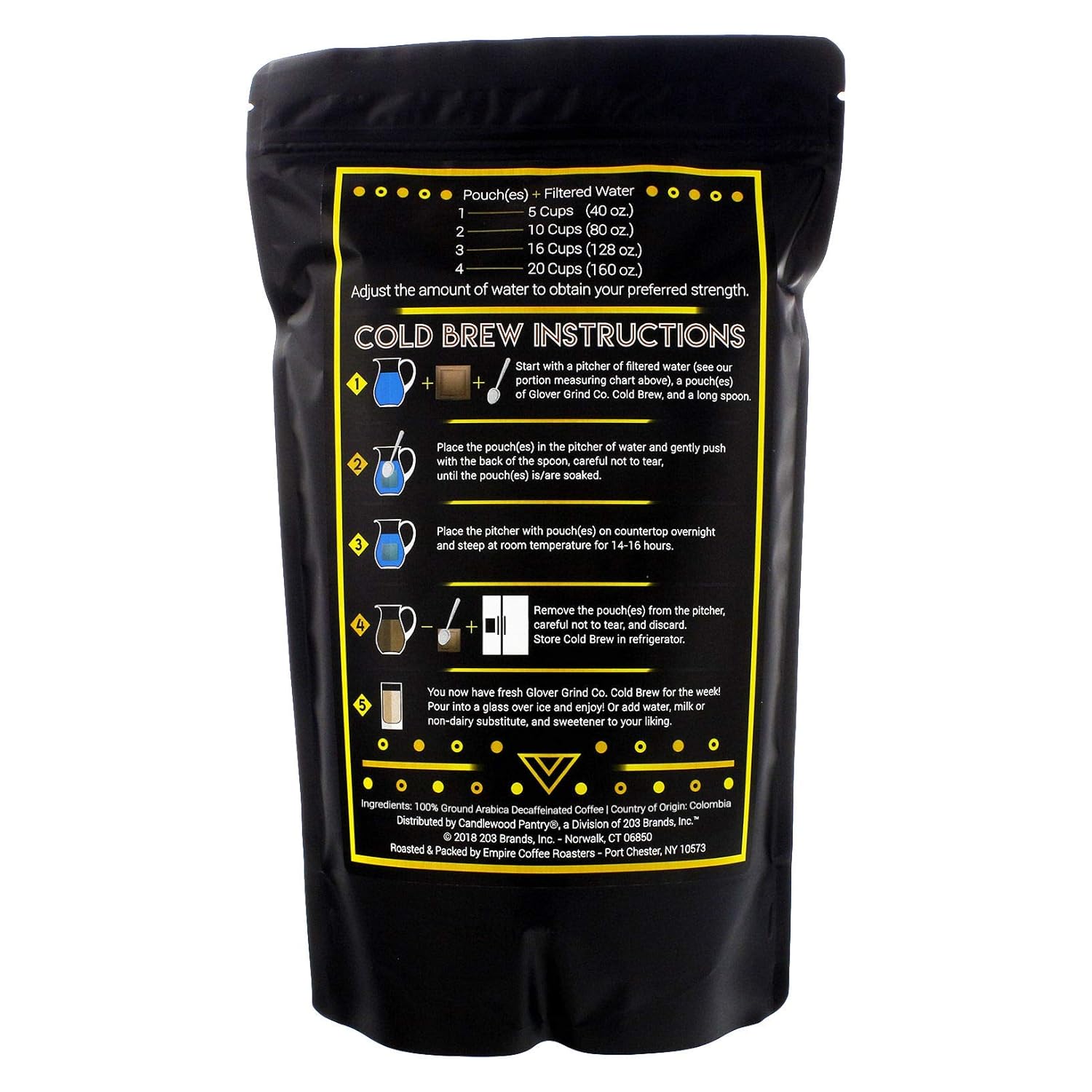 The Glover Grind Co 4 Decaffeinated Cold Brew Coffee Packs 100 Arabica Single Origin Colombian Coffee Kosher Makes Up To 1 25 Gallons Less Acidic Smooth Powerful And Fresh Roast Amazon Com Grocery the glover grind co 4 decaffeinated cold brew coffee packs 100 arabica single origin colombian coffee kosher makes up to 1 25 gallons less