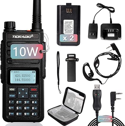 Amazon Com Tidradio H6 Ham Radio High Power Two Way Radio Walkie Talkies With 2 Rechargeable 20mah Battery Driver Free Programming Cable And Case Car Electronics