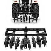 WUTIST 34" Disc Harrow Plow Attachment W/Disc Compatible with Tractor | 8 X; Compatible with Tractor Sleeve Hitch Snugly Fits Any Tractor Sleeve Hitch Tow Behind Sleeve Hitch Disc Cultivator