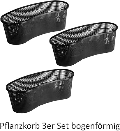 Pflanzkorb Set Pflanzhilfe Wasserpflanzen Verschiedene Grossen Sets Ideal Fur Fertigteiche Gartenteiche Unf Fischteiche 3er 45 X 18 X 15 Cm Bogenformig Amazon De Garten