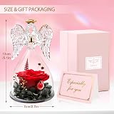 Yamonic Preserved Real Rose in Glass Angel Gift for Mum, Wife, Nana view 5