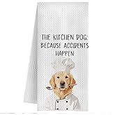 QWZDRHYJI Golden Retriever Kitchen Towels, Gifts for Golden Retriever Lovers Dish Tea Towels, Dog Mom Dad Owner Gifts, Funny Dog Decorative Hand Towel for Kitchen, 16x24 Inch