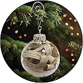 Bible Ornament Made with Pages from a Bible for Women, Handmade Bible Ornament with Scripture & Bible Verses Inside Glass Ball, Christmas Tree Decoration (Silver Hook)