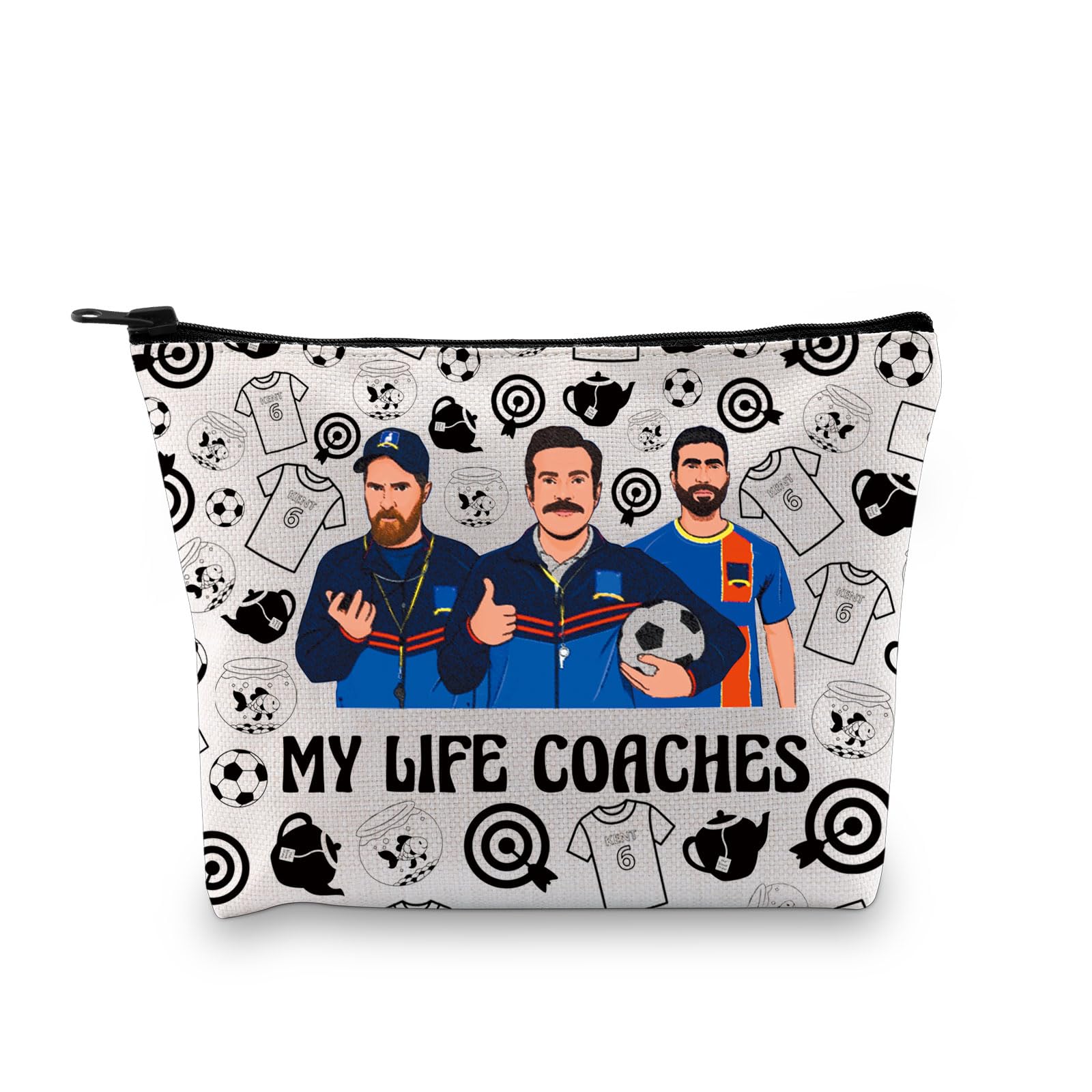 Ted Coach Makeup Bag Lasso TV Show Fans Gift Ted TV Show Inspired Gift Soccer Football Lover Gift Zipper Pouch Travel (My Life COA2CHES 2UK)