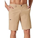 COOFANDY Mens Casual Golf Shorts 9" Stretch Lightweight Quick Dry Summer Hiking Travel Shorts with Zipper Pockets