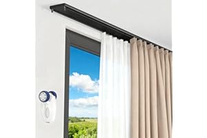 Silent Curtain Track Double-row Ceiling Mounted Aluminum Alloy Curtain Rails System Slider for Hospital Bedroom Kitchen Black