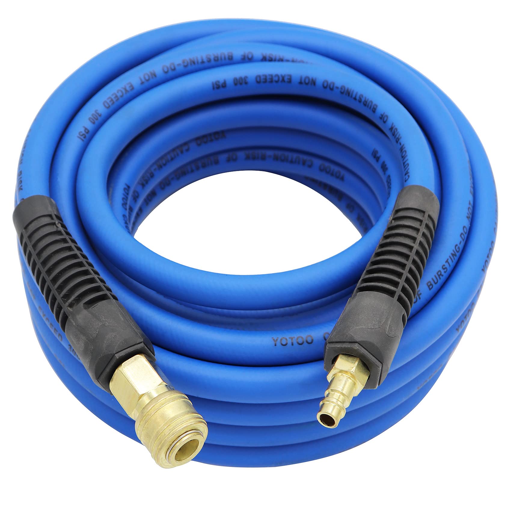 YOTOO Compressed Air Hose Hybrid 10m Long 9.5mm ID x 15.5mm AD 300PSI with 1/4" Germany Quick Coupling Connectors Bend Limiter