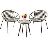 Werph Patio Furniture Set, 3 Pieces Outdoor Furniture with Bistro Table and Chairs Set of 2, Outdoor Patio Set with Porch Chairs and Table, Deck Conversation Set for Garden Poolside