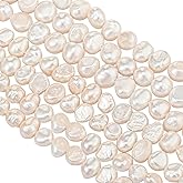 2 Strands 4-5 mm 5-6 mm Natural Freshwater Pearls Beads White Baroque Cultured Irregular Pearls Beads for Jewelry Making for Crafts Necklaces Bracelets Earrings