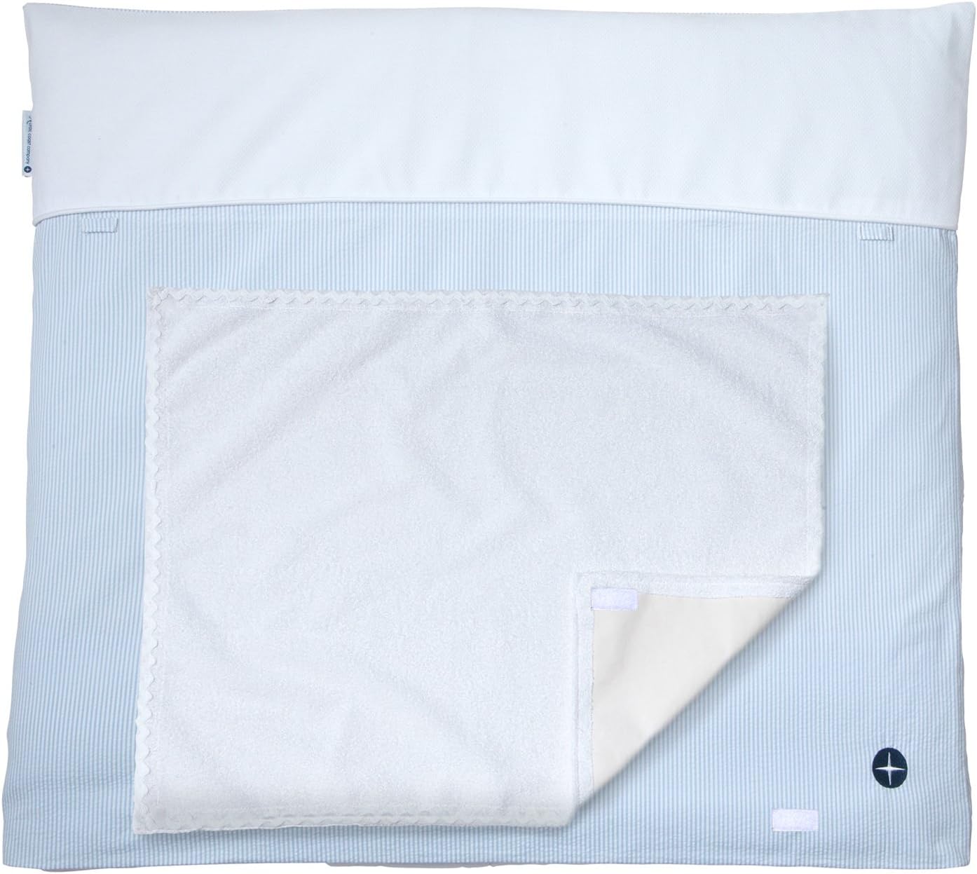 Nordic Coast Premium Changing Mat, 80 x 70 cm, Blue/White Stripes