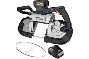 MAXXT 5 Inch Cordless Band Saw, 20V Brushless Power Band Saw Cutting Capacity 6 Speeds Control, Bandsaw for Cutting Metal Not