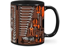 Toolbox Coffee Mug,Tool Coffee Mug,11oz Ceramic Mechanic Tool Box Coffee Mugs,Gifts for Mechanical Enthusiasts (Orange)