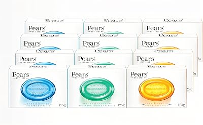 Pears Soap Bars Variety Multipack Natural Oils Mint Extracts Lemon Flower 125g