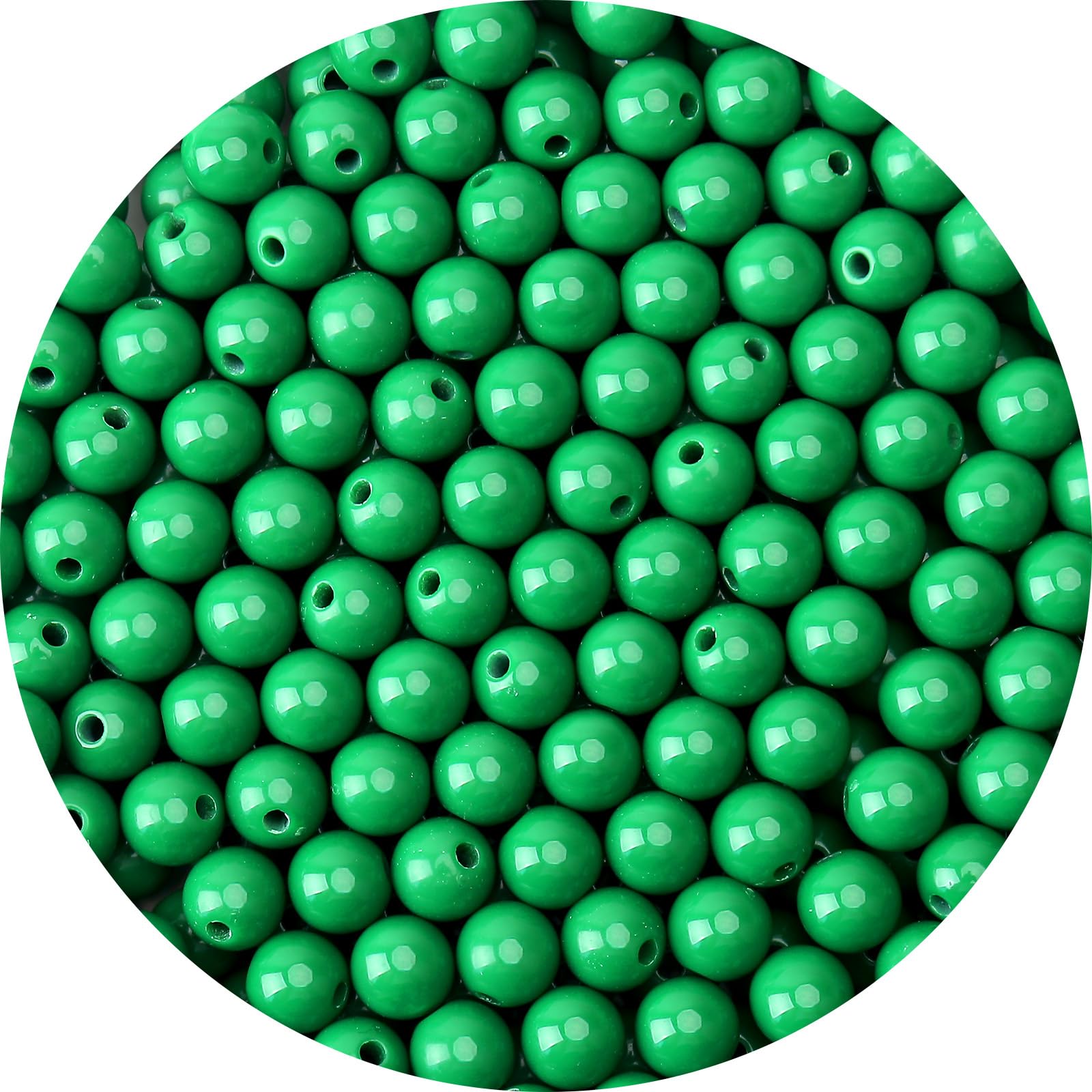 Photo 1 of 1000PCs 6MM Smooth Emerald Acrylic Round Beads, Round Acrylic Balls Gumball Beads, Bubblegum Beads Chunky Beads, Plastic Resin Beads for Necklace and Bracelet Making, Crafting Supplies