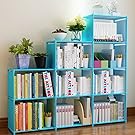 DIY Adjustable Bookcase, Bookshelf with 9 Book Shelves, Home Furniture Storage